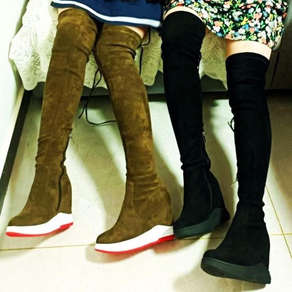 boots plus size fashion sneakers women platform wedges over the knee stretchy thigh high heel slim leg tall long pumps, Black
boots plus size fashion sneakers women platform wedges over the knee stretchy thigh high heel slim leg tall long pumps, Black