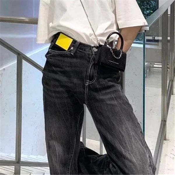 women's jeans high waist denim trousers fluorescent green leather brand diagonal zipper split wide wrap belt street retro, Blue
women's jeans high waist denim trousers fluorescent green leather brand diagonal zipper split wide wrap belt street retro, Blue