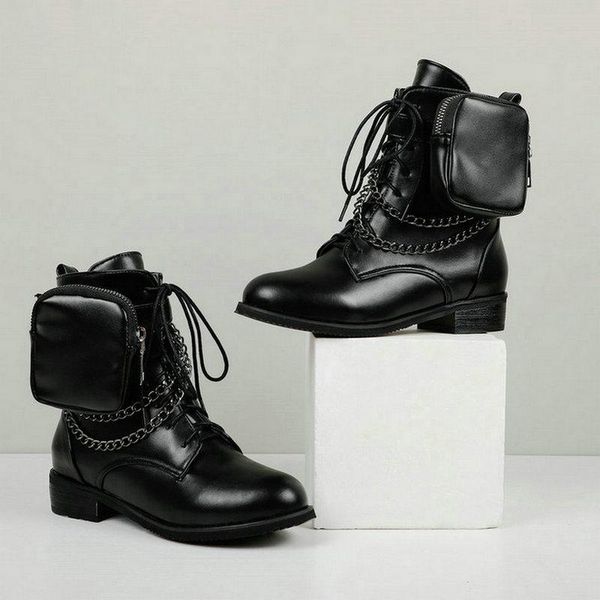 boots chunky fashion pocket women lace up ankle female sole pouch 2021 plus size 43, Black
boots chunky fashion pocket women lace up ankle female sole pouch 2021 plus size 43, Black
