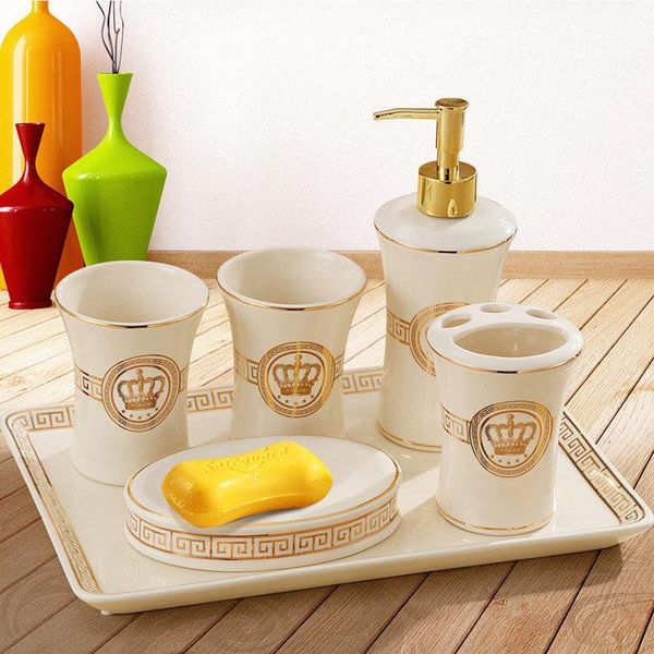 bath accessory set bathroom accessories ceramic soap dispenser toothbrush holder gargle cups dish with tray wedding gifts 5/6 pieces
bath accessory set bathroom accessories ceramic soap dispenser toothbrush holder gargle cups dish with tray wedding gifts 5/6 pieces