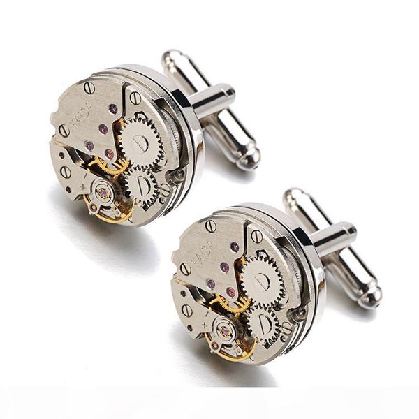 men business watch movement cufflinks of immovable lepton steampunk gear watch mechanism cuff links for mens relojes gemelos, Silver
men business watch movement cufflinks of immovable lepton steampunk gear watch mechanism cuff links for mens relojes gemelos, Silver