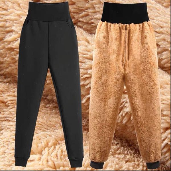 women lined fleece pants winter lambskin cashmere pants warm female casual pants harem high waist trousers sweatpants, Black;white
women lined fleece pants winter lambskin cashmere pants warm female casual pants harem high waist trousers sweatpants, Black;white