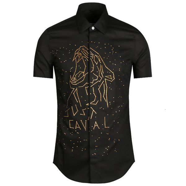 men's casual shirts camisas casuales de algodn para hombre, camisa manga corta con bolsillo alta calidad, estampado leopardo y diamante, White;black
men's casual shirts camisas casuales de algodn para hombre, camisa manga corta con bolsillo alta calidad, estampado leopardo y diamante, White;black