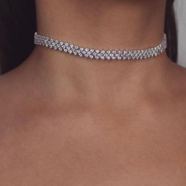 chains stonefans multilayer rhinestone choker tennis chain necklace for women statement crystal collar wedding jewelry, Silver
chains stonefans multilayer rhinestone choker tennis chain necklace for women statement crystal collar wedding jewelry, Silver