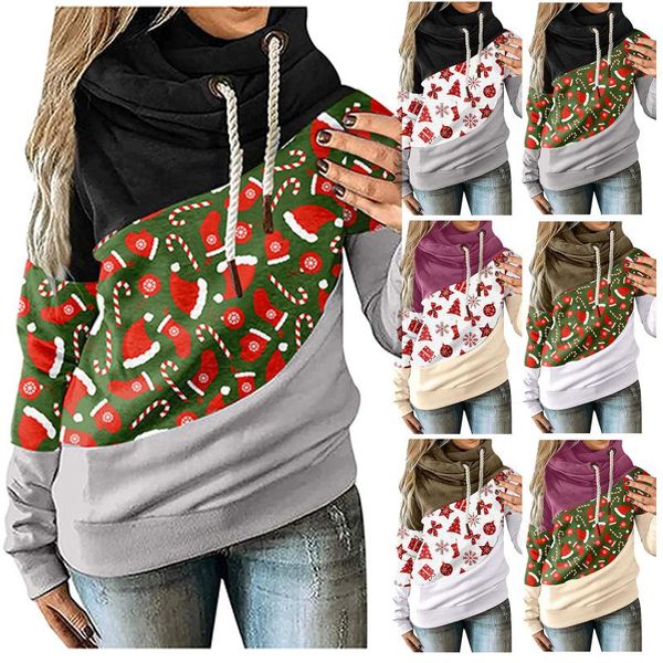 women's hoodies & sweatshirts ladies high neck stitching christmas drawstring print long-sleeved hooded sweatershirt comfy quality, Black
women's hoodies & sweatshirts ladies high neck stitching christmas drawstring print long-sleeved hooded sweatershirt comfy quality, Black