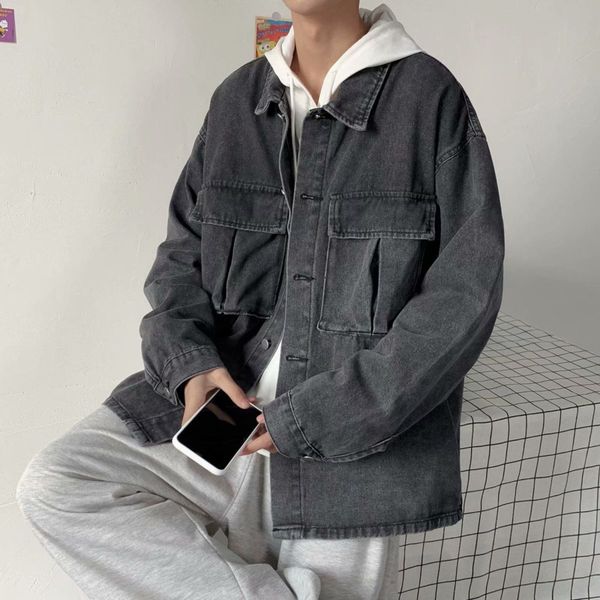 2021 spring retro men's fashion solid color casual denim jackets mens streetwear hip-hop bomber jacket men 6v9u, Black;brown
2021 spring retro men's fashion solid color casual denim jackets mens streetwear hip-hop bomber jacket men 6v9u, Black;brown