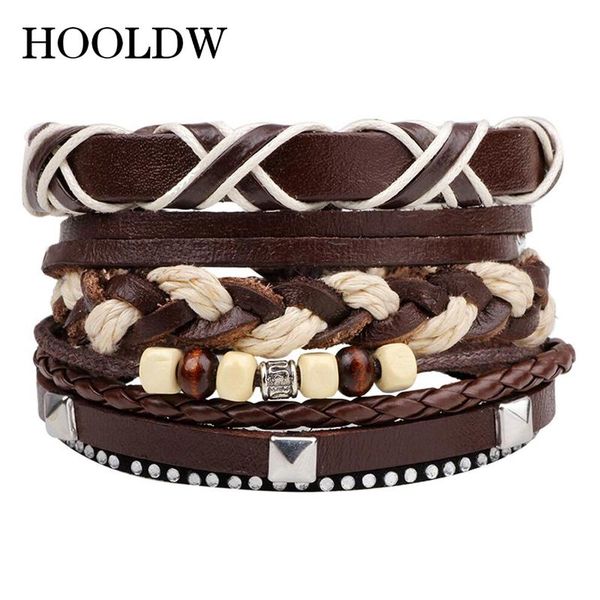 charm bracelets hooldw fashion multilayer genuine leather wrap vintage men punk cuff wristband for women jewelry, Golden;silver
charm bracelets hooldw fashion multilayer genuine leather wrap vintage men punk cuff wristband for women jewelry, Golden;silver