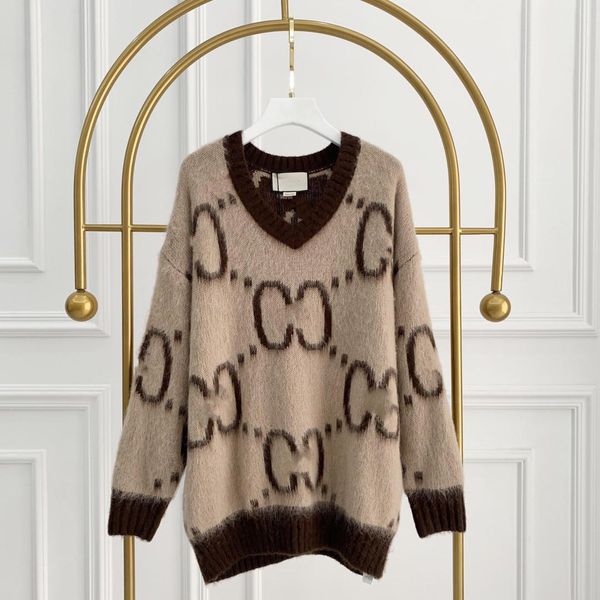 1105 2022 runway autumn brand same style sweater long sleeve pullover v neck khaki fashion clothes womens yl, White;black
1105 2022 runway autumn brand same style sweater long sleeve pullover v neck khaki fashion clothes womens yl, White;black