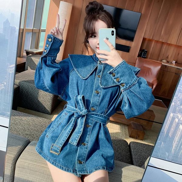 women's jackets 2021 spring style loose korean version shirt sweet baby collar jeans medium length waist college girl temperament, Black;brown
women's jackets 2021 spring style loose korean version shirt sweet baby collar jeans medium length waist college girl temperament, Black;brown
