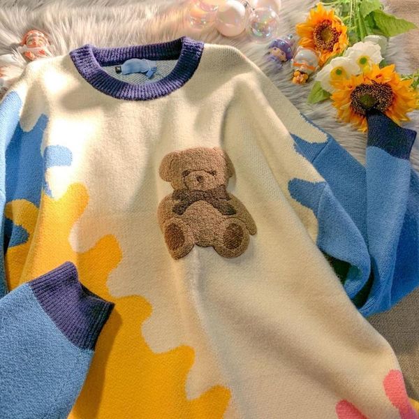 women's sweaters patchwork color printing autumn knitted female pullovers sweater cute full sleeves streetwear o- neck women jacket, White;black
women's sweaters patchwork color printing autumn knitted female pullovers sweater cute full sleeves streetwear o- neck women jacket, White;black