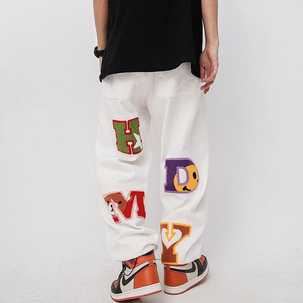 men's jeans japanese retro letter towel embroidery vibe pants couple straight casual baggy denim trousers hip hop mens jean, Blue
men's jeans japanese retro letter towel embroidery vibe pants couple straight casual baggy denim trousers hip hop mens jean, Blue