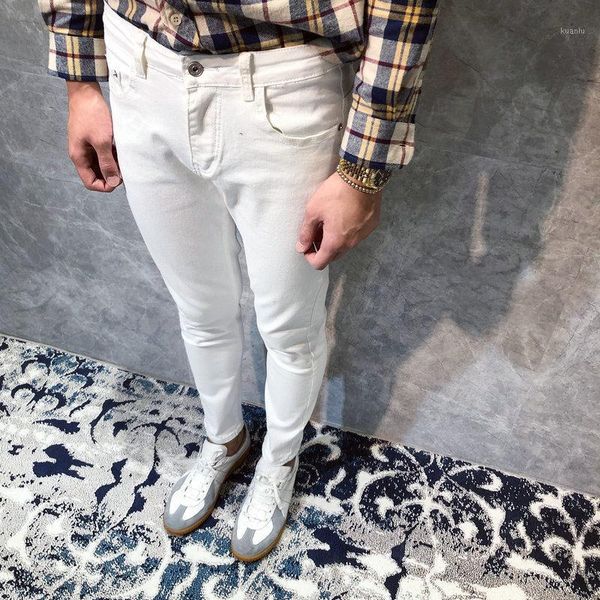 men's jeans 2021 men autumn winter fashion solid color slim-fit male high waist denim pants tight casual pencil w490, Blue
men's jeans 2021 men autumn winter fashion solid color slim-fit male high waist denim pants tight casual pencil w490, Blue