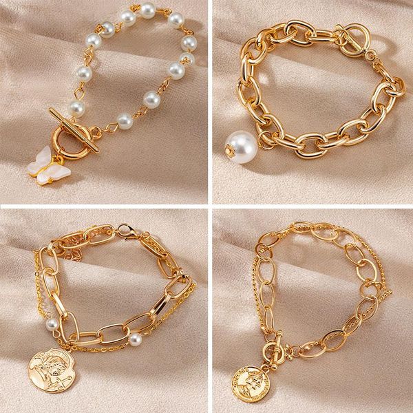 link, chain fashion bracelet on hand for women female bohemian luxury vintage portrait pearl gold bangles 2021 trend jewelry, Black
link, chain fashion bracelet on hand for women female bohemian luxury vintage portrait pearl gold bangles 2021 trend jewelry, Black