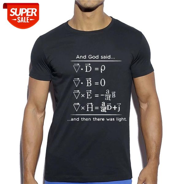 funny physics t shirt ""and god said and then there was light"" personality design cotton casual cool streetwear #vm5s, White;black