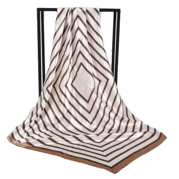vintage satin silk scarf women's large square 90cm shawl wraps outdoor sunscreen cape geometric pattern, Blue;gray
vintage satin silk scarf women's large square 90cm shawl wraps outdoor sunscreen cape geometric pattern, Blue;gray
