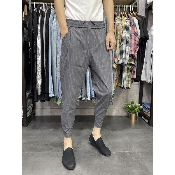 men's pants 2021 -selling summer cotton striped casual loose korean trend street style youth harem brand clothing, Black
men's pants 2021 -selling summer cotton striped casual loose korean trend street style youth harem brand clothing, Black