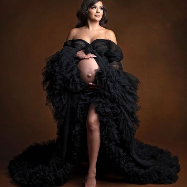 2022 chic pregnant women's prom dress maternity ruffles robes for p shoot or baby shower african plus size robe, Black
2022 chic pregnant women's prom dress maternity ruffles robes for p shoot or baby shower african plus size robe, Black