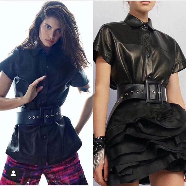 women's leather & faux natural jacket mid-length slim belt windbreaker coat female genuine sheepskin outwear lamb, Black
women's leather & faux natural jacket mid-length slim belt windbreaker coat female genuine sheepskin outwear lamb, Black