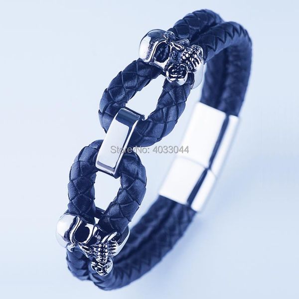 charm bracelets onlyart skull silver geniune leather bracelet for men stainless steel bangle with black twist, Golden;silver
charm bracelets onlyart skull silver geniune leather bracelet for men stainless steel bangle with black twist, Golden;silver