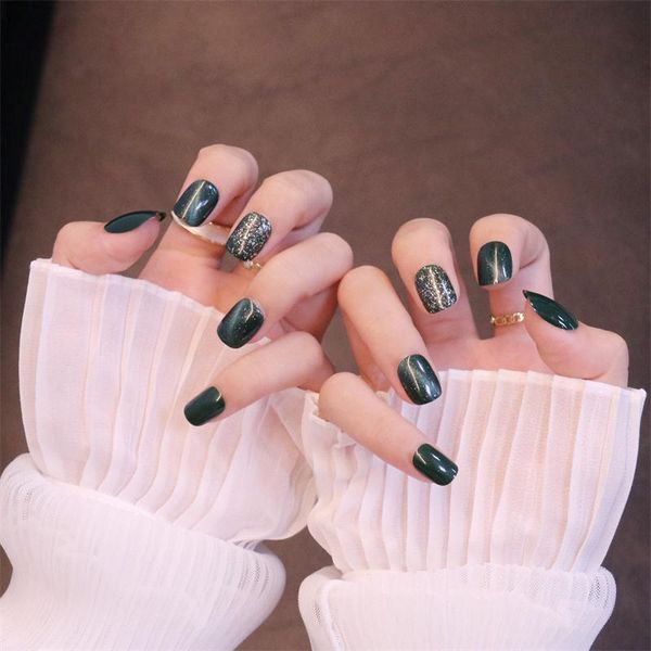 false nails 24pcs set glitter dark green catseye opal square short fake press on fingernail sxy-35, Red;gold
false nails 24pcs set glitter dark green catseye opal square short fake press on fingernail sxy-35, Red;gold
