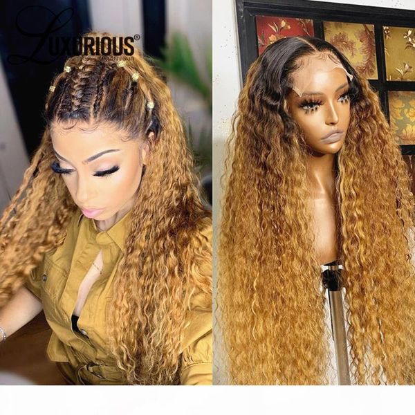 180 density honey blonde human hair wigs 13x4 ombre colored curly lace front human hair wigs brazilian remy highlight wig, Black;brown
180 density honey blonde human hair wigs 13x4 ombre colored curly lace front human hair wigs brazilian remy highlight wig, Black;brown
