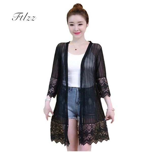 summer casual medium long jacket women 3/4 sleeved plus size 4xl black white thin coat laides patchwork lace outerwear 210602, Black;brown
summer casual medium long jacket women 3/4 sleeved plus size 4xl black white thin coat laides patchwork lace outerwear 210602, Black;brown