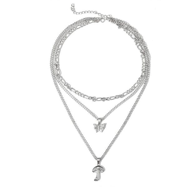 pendant necklaces punk hip hop silver color mushroom butterfly necklace for women multilayer fashion personality clavicle chain jewelry
pendant necklaces punk hip hop silver color mushroom butterfly necklace for women multilayer fashion personality clavicle chain jewelry