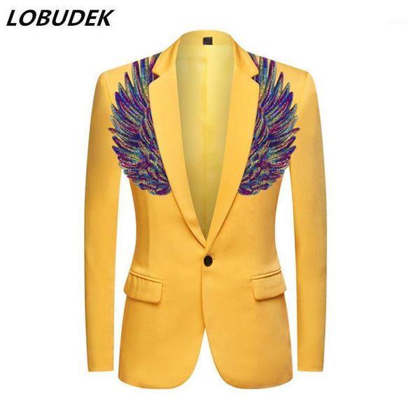 men's suits & blazers bar nightclub singer stage blazer glitter sequins wing slim suit coat evening party host performance paillette ja, White;black
men's suits & blazers bar nightclub singer stage blazer glitter sequins wing slim suit coat evening party host performance paillette ja, White;black