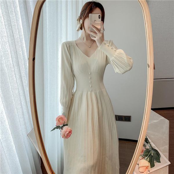 casual dresses women korean dress fashion one piece autumn spring 2021 office lady knitting sleeve patchwork solid v-neck long, Black;gray
casual dresses women korean dress fashion one piece autumn spring 2021 office lady knitting sleeve patchwork solid v-neck long, Black;gray