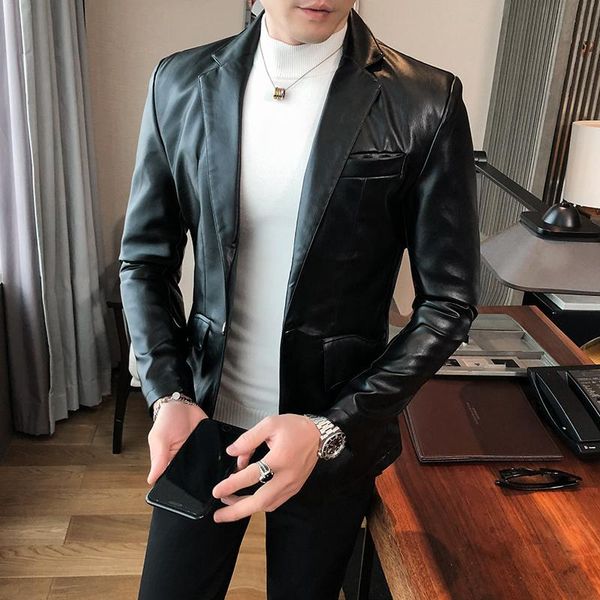 men's suits & blazers 2021 men faux leather jacket motorcycle jackets black jaqueta de couro masculina outwear male pu coats 3xl, White;black
men's suits & blazers 2021 men faux leather jacket motorcycle jackets black jaqueta de couro masculina outwear male pu coats 3xl, White;black