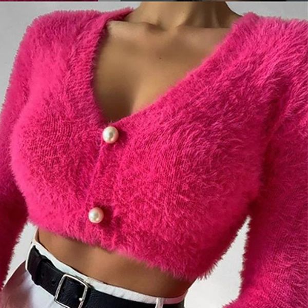 women's knits & tees v neck rose sweaters for women 2021 y2k single breasted shaggy button-down knitted cardigan autumn long sleeve cro, White
women's knits & tees v neck rose sweaters for women 2021 y2k single breasted shaggy button-down knitted cardigan autumn long sleeve cro, White