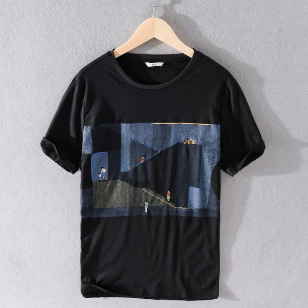 2021 new embroidered linen shirt summer black t shirts for men casual o-neck t-shirt mens short-sleeved brand tshirt male overhemd pbot, White;black
2021 new embroidered linen shirt summer black t shirts for men casual o-neck t-shirt mens short-sleeved brand tshirt male overhemd pbot, White;black