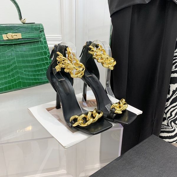 designer shoes luxury woman medusa chain sheepskin leather sandals elegant high-heeled soft gold women size, Black
designer shoes luxury woman medusa chain sheepskin leather sandals elegant high-heeled soft gold women size, Black