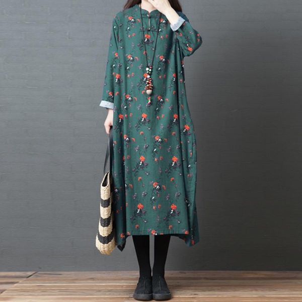 casual dresses vintage autumn dress women oversized boho long sleeve floral print knot button pocket robe female retro, Black;gray
casual dresses vintage autumn dress women oversized boho long sleeve floral print knot button pocket robe female retro, Black;gray