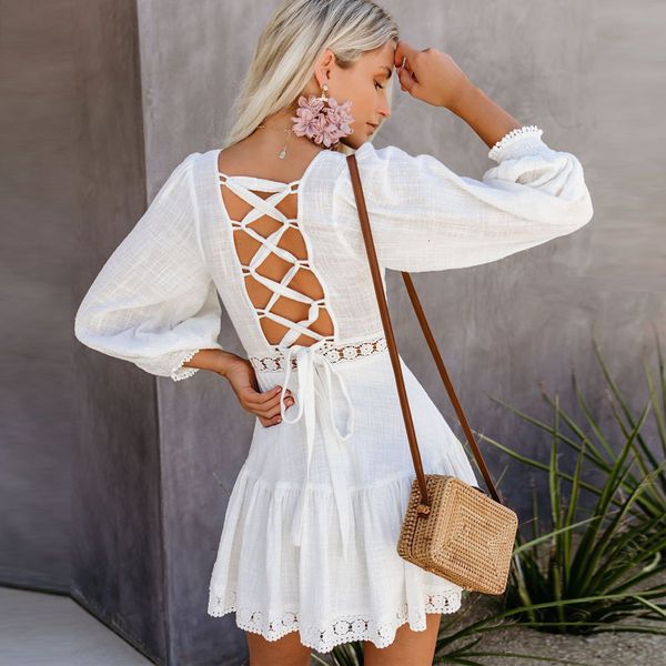 2021 new backless up mini dress women summer white cotton linen splice lace vestidos short lady party dresses jfng
2021 new backless up mini dress women summer white cotton linen splice lace vestidos short lady party dresses jfng