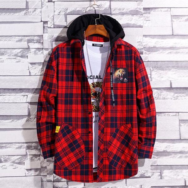 men's casual shirts mens brand shirt hooded clothing plus size 100kg long sleeve for spring red plaids young male teenager fashion a071, White;black
men's casual shirts mens brand shirt hooded clothing plus size 100kg long sleeve for spring red plaids young male teenager fashion a071, White;black