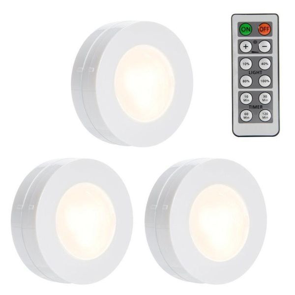 3 pcs led puck light remote controlled closet lights super bright under cabinet lighting round battery powered dimmable light
3 pcs led puck light remote controlled closet lights super bright under cabinet lighting round battery powered dimmable light