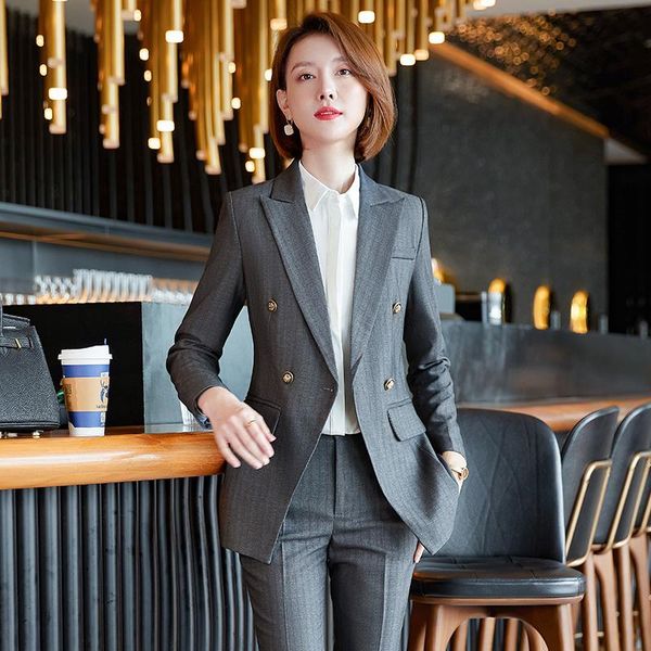women's two piece pants fabric formal professional ladies office work wear autumn winter ol styles pantsuits elegant striped bl, White
women's two piece pants fabric formal professional ladies office work wear autumn winter ol styles pantsuits elegant striped bl, White