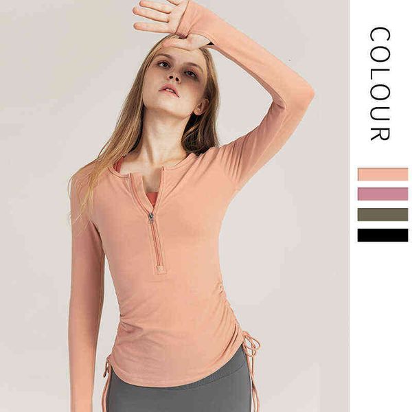 Women's T-shirt Autumn and winter rope pulling Yoga et casual slim fit quick dry running zipper sports fitns suit women's long sleeve, White
Women's T-shirt Autumn and winter rope pulling Yoga et casual slim fit quick dry running zipper sports fitns suit women's long sleeve, White