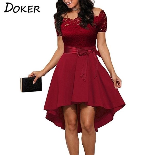 elegant red lace dress women patchwork slash neck short sleeve sashes tunic dress summer ladies evening party dresses 210316, Black;gray
elegant red lace dress women patchwork slash neck short sleeve sashes tunic dress summer ladies evening party dresses 210316, Black;gray