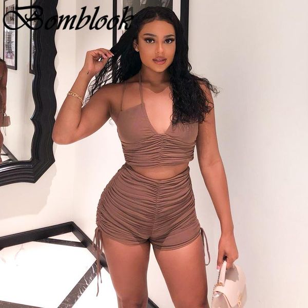women's tracksuits bomblook party club suit summer 2021 solid halter backless crop drawstring shorts set vetement femme streetwear, Gray
women's tracksuits bomblook party club suit summer 2021 solid halter backless crop drawstring shorts set vetement femme streetwear, Gray