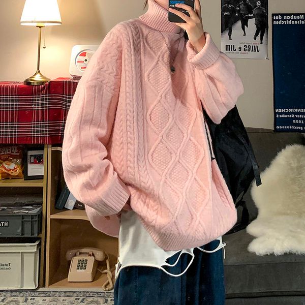 2021 new winter thick turtleneck sweater men's warm fashion casual knit pullover men loose korean knitting sweaters mens clothes -2xl, White;black
2021 new winter thick turtleneck sweater men's warm fashion casual knit pullover men loose korean knitting sweaters mens clothes -2xl, White;black
