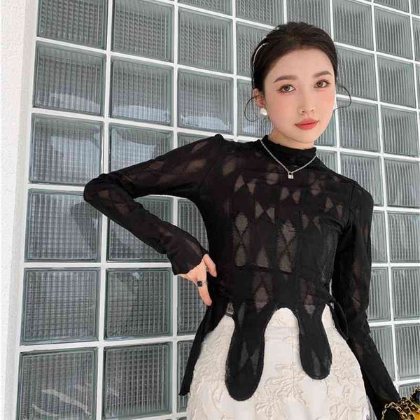 women's knits & tees spring asymmetrical long sleeve crop women blouse see through turtleneck designer ladies fashion 42bf, White
women's knits & tees spring asymmetrical long sleeve crop women blouse see through turtleneck designer ladies fashion 42bf, White