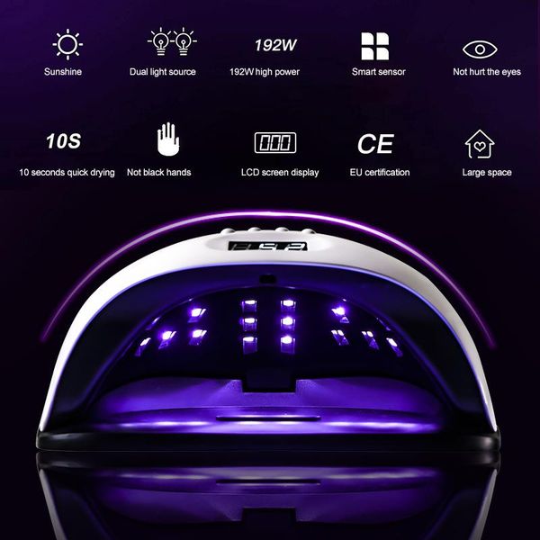 nail dryers 192w led lamp 4 gear timming manicure device smart sensor potherapy quick-drying art baking dryer
nail dryers 192w led lamp 4 gear timming manicure device smart sensor potherapy quick-drying art baking dryer