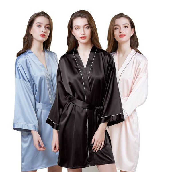 women's sleepwear silk kimono robe bathrobe women bridesmaid navy blue satin solid robes female ladies dressing gowns, Black;red
women's sleepwear silk kimono robe bathrobe women bridesmaid navy blue satin solid robes female ladies dressing gowns, Black;red