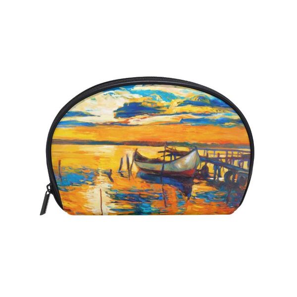 fengju multifuncition shell cosmetic bag purse half moon hanging travel toiletry pouch for girls woman oil painting boat
fengju multifuncition shell cosmetic bag purse half moon hanging travel toiletry pouch for girls woman oil painting boat