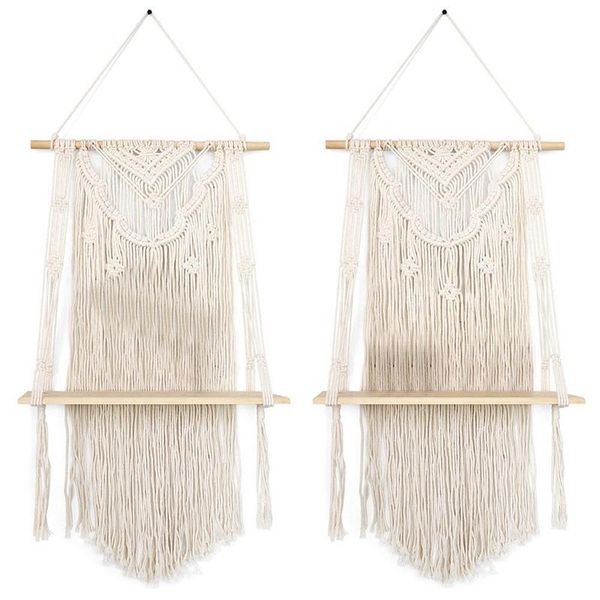 hooks & rails macrame wall hanging shelves, decorative shelf for plants, books and vases - woven handmade display storage(2 pcs)
hooks & rails macrame wall hanging shelves, decorative shelf for plants, books and vases - woven handmade display storage(2 pcs)