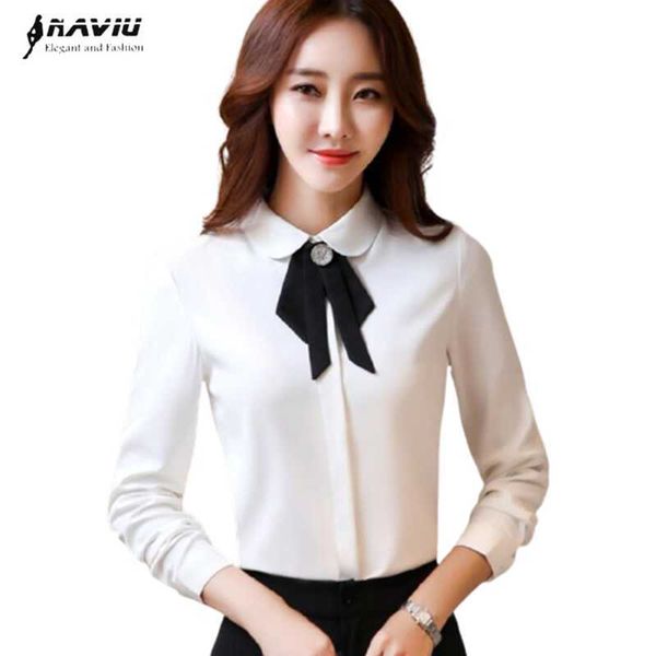 spring elegant bow tie women shirt white fashion clothes formal business slim chiffon blouse office ladies plus size 210604
spring elegant bow tie women shirt white fashion clothes formal business slim chiffon blouse office ladies plus size 210604