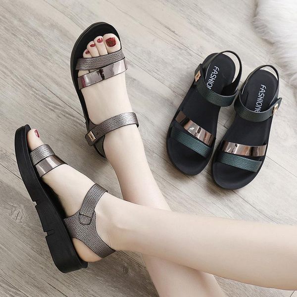 sandals summer flat shoes comfortable and fashionable women's wedges ladies all-match thick-soled mid-heel, Black
sandals summer flat shoes comfortable and fashionable women's wedges ladies all-match thick-soled mid-heel, Black