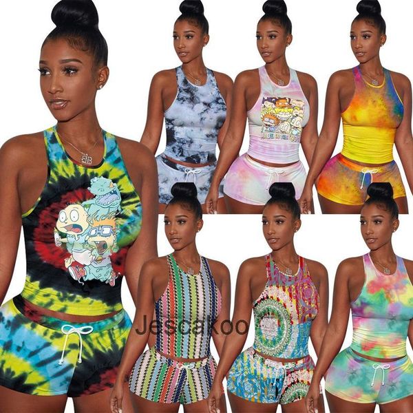 2021 women cartoon printed shorts outfits 2 piece set tracksuit sleeveless vest slim shirt pant sport suits women clothing, White
2021 women cartoon printed shorts outfits 2 piece set tracksuit sleeveless vest slim shirt pant sport suits women clothing, White